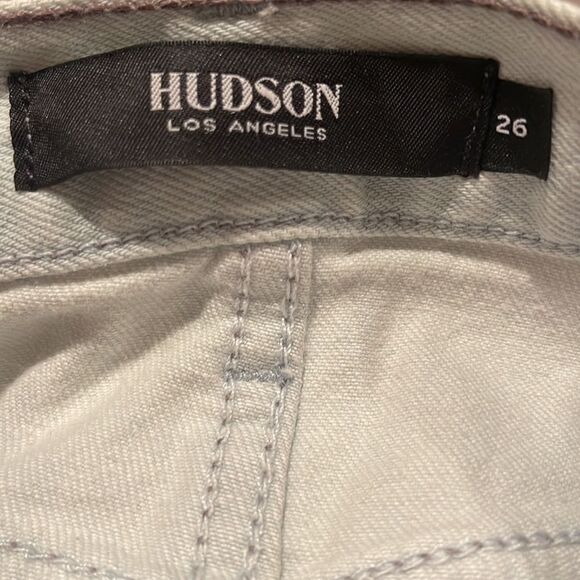 Hudson Jeans Skirt Lulu Pencil Light Blue Wash Frayed Denim Skirt Sz 26 - Picture 6 of 11